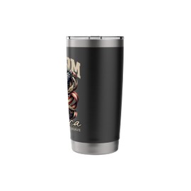 AMERICA HOME OF THE BRAVE FREEDOM Eagle Stainless Steel Insulated Tumbler