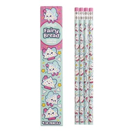 Smiggle Pencils x 4 Pack Scented Wooden With Eraser Top (Fairy Bread)