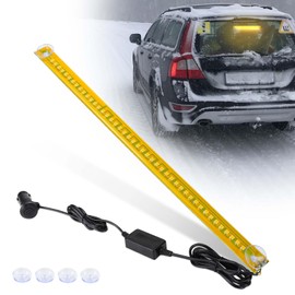 12Inch Mini Emergency Strobe Lights, Amber 44 LED Warning Flashing Safety Dash Front/Rear Windshield Lights for Construction Vehicles Trucks