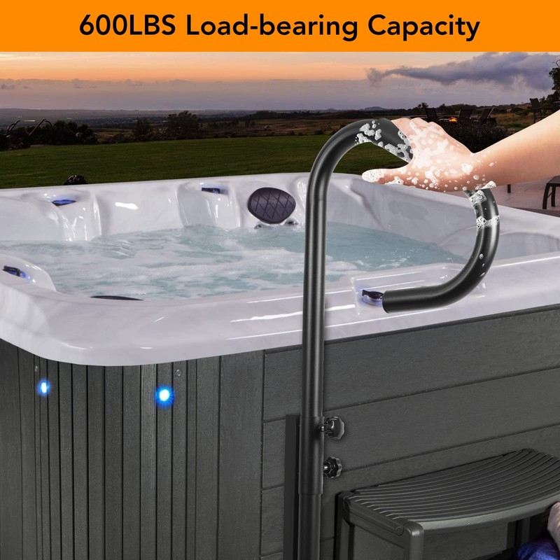 600LBS Capacity Hot Tub Handrail 56" H Safety Handrail Pivots