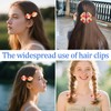 Apple Ribbon Hair Bows for Girls Kids Back to School