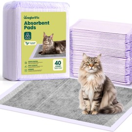 Cat Pads Refills for Tidy Cats Breeze Litter System - Super Absorbent 6-Layer Pads for Odor Control, Activated Carbon - 16.9" x 11.4" - Pack of 40 Litter Box Replacement Pads