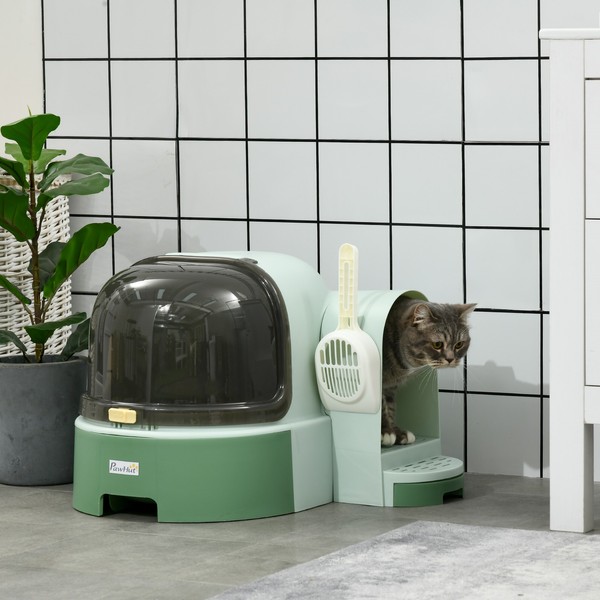 PawHut Cat Litter Box, Easy to Clean & Open with