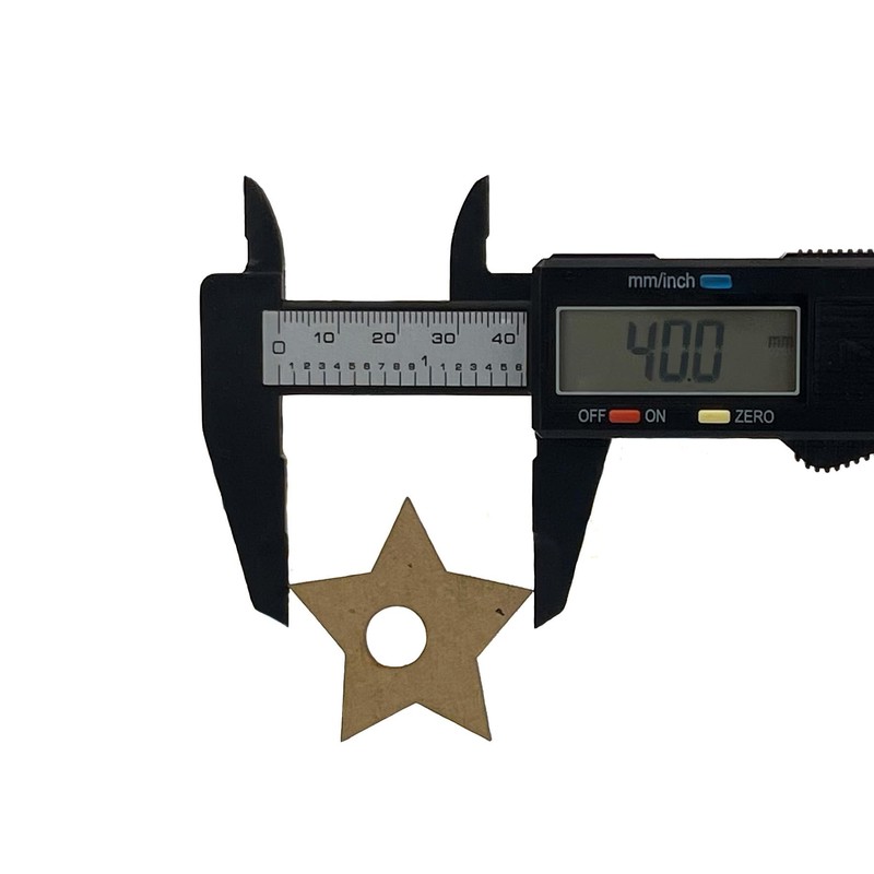 Cuentas Estrella Madera Makrama 4cm 20pz