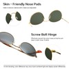Classic Round Lens Metal Retro Sunglasses RFT7001 (Gold Frame Silver