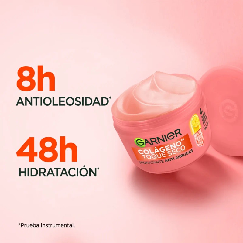 Gel Hidratante Toque Seco Antiarrugas Con Colágeno 85g Garnier