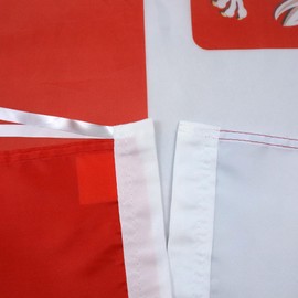 Poland with eagle Flag 2' x 3' for a pole - Polish coat of arms flags 90 x 60 cm - Banner 2x3 ft with hole light polyester - AZ FLAG