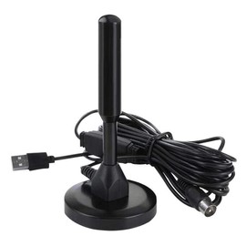 Riloer TV Antenna, Portable High Definition DVB T Gain Digital Freeview Tv Antenna Aerial with F Screw Connection + IEC Male Connector Adapter