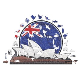 Iconic Puzzles, Sydney Opera House, 100% eco-sustainable wooden puzzle, size L, 500 pieces