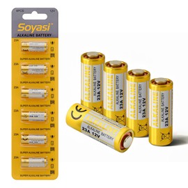 Soyasi 6-Pack A23 23A Volt Alkaline Battery, Long Lasting 23A 12V Batteries for Doorbells and Remote Control Unit