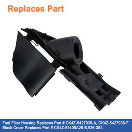 Fuel GAS Filler Pocket Housing Hinge Door Kit(Fuel Filler Housing & Black Cover). Fit for 2015-2023 Ford Transit Van.Replaces Part # CK4Z-5427936-A, CK4Z-5427936-F,CK4Z-61405A26-B.