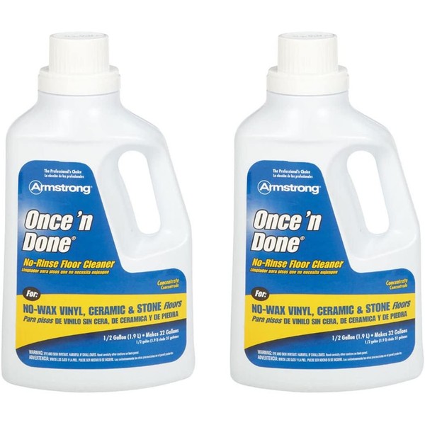 Armstrong 330806 Armstrong Once 'N Done Cleaner Concentrate, 1/2 Gallon (64OZ) - 2 Pack,Multicolor