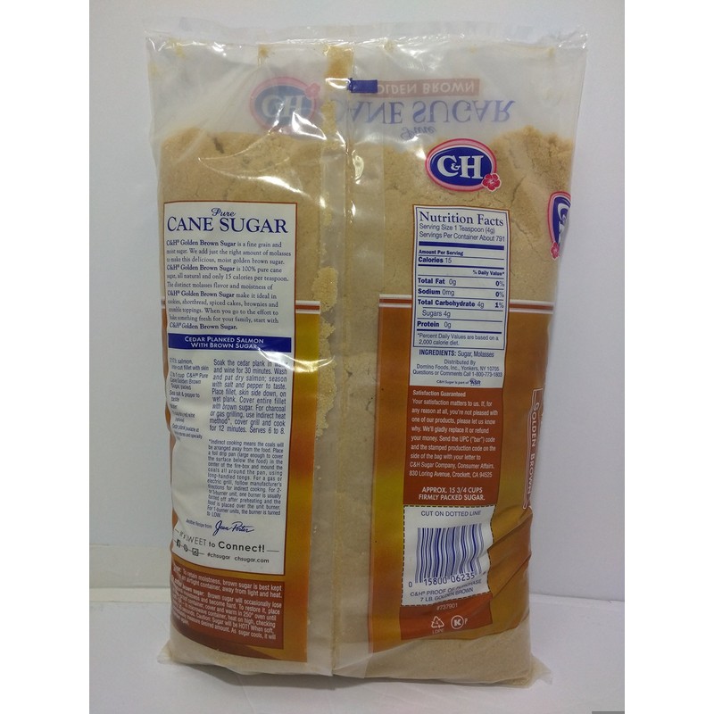 C&H Golden BrownSugar 100% Pure Cane NON GMO 7lb Bag