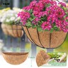 Y&M 16 Inch Pre-Formed Half Round Coco Fiber Hanging Basket