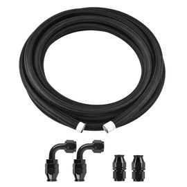 EVIL ENERGY 6AN PTFE Fuel Line Kit, AN6 E85 Fuel Hose kit 10FT Black