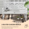 White Wooden Patio Bench 43.25 In Outdoor Yard Deck Seating