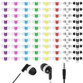 ZHENWAY - Auriculares de aula a granel con cable en la oreja desechables para estudiantes para aula, biblioteca escolar (paquete de 160)