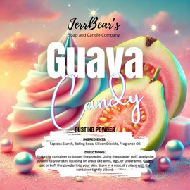 JerrBear’s Custom Body Dusting Powder - Scented - Gentle - Fine Powder Talc-Free Fragrance Moisture Cosmetic Skin Care:_Guava Candy