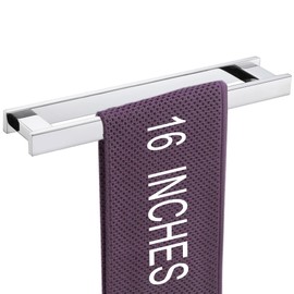 LANC Chrome Bath Towel Bar for Bathroom Wall Mounted Towel Rod 16-Inche Towel Holder Polished Silver Towel Rack Square Towel Holder for Bathroom Hardware Towel Rail Towel Hanger, A6810CP-L4