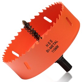 115mm Hole Saw Drill Bit for Wood and Metal, 4.5 inch Circular Hole Cutter for Cast Iron, Aluminum, Plywood, Acrylic, PVC/UPVC