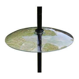 Aelean 13 1/2 Inch Clear Glass Two-Way Squirrel Baffle and Weather Guard for Bird Feeder Hanging or Pole Mount