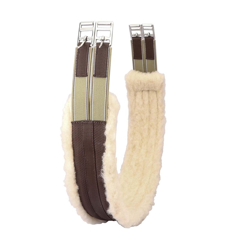 SIE EQUESTRIAN Fleece Padded Horse Girth 32" to 56" (Brown,