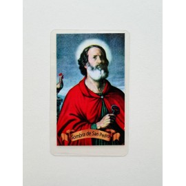 "Sombra de San Pedro" Tarjeta Laminada y Rosario Negro de Madera Hecho a Mano con Imagenes de La Virgen de Guadalupe