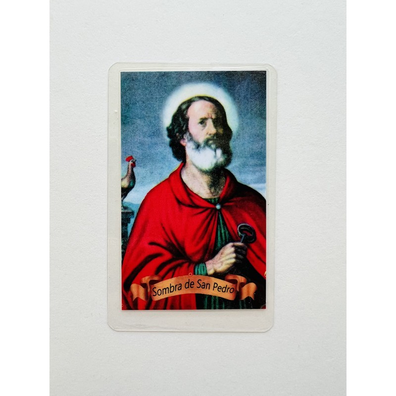 "Sombra de San Pedro" Tarjeta Laminada y Rosario Negro de