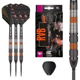 Target Darts Raymond Van Barneveld RVB 80 Black G2 23G 80% Tungsten Swiss Point Steel Tip Darts Set