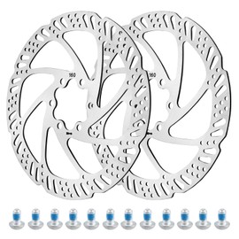 GTNCE Set of 2 Bicycle Brake Discs 160 mm, Stainless Steel Disc Brake Bicycle, 6-Hole Brake Discs Set with 12 Screws, Suitable for Road Bike, Mountain Bike, BMX and MTB