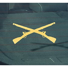 CMI GS2044 Army Infantry Crossed Rifles Gold Decal Sticker Die-Cut Gold Decal Sticker | 6-Inches Wide