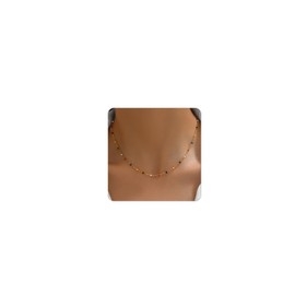 RATVIU Beaded Necklaces for Women 18K Gold Plated Colorful Beads Choker Necklace Dainty Beaded Chains Simple Delicate Boho Necklace Jewelry Gift