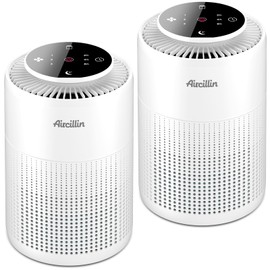 2 Pack Air Purifiers for Home with HEPA Filters, Portable Air Purifier with Nightlight Speed Control, For Bedroom Living Room, 24dB Filtration System, AP070B