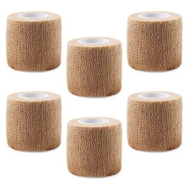 VideoPUP - Cubierta de agarre de tatuaje, 6 unidades, desechables, cohesivos, cubierta de agarre de tatuaje, tubo de agarre elástico para máquina de tatuaje, accesorios de agarre (color de piel)