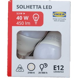 Ikea E12 400 Lumen LED Light Bulb 5 Watt - Pack of 2