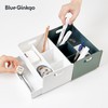 BLUE GINKGO Portable Desk Organizer – Compact 3 Compartment, Half-drawer