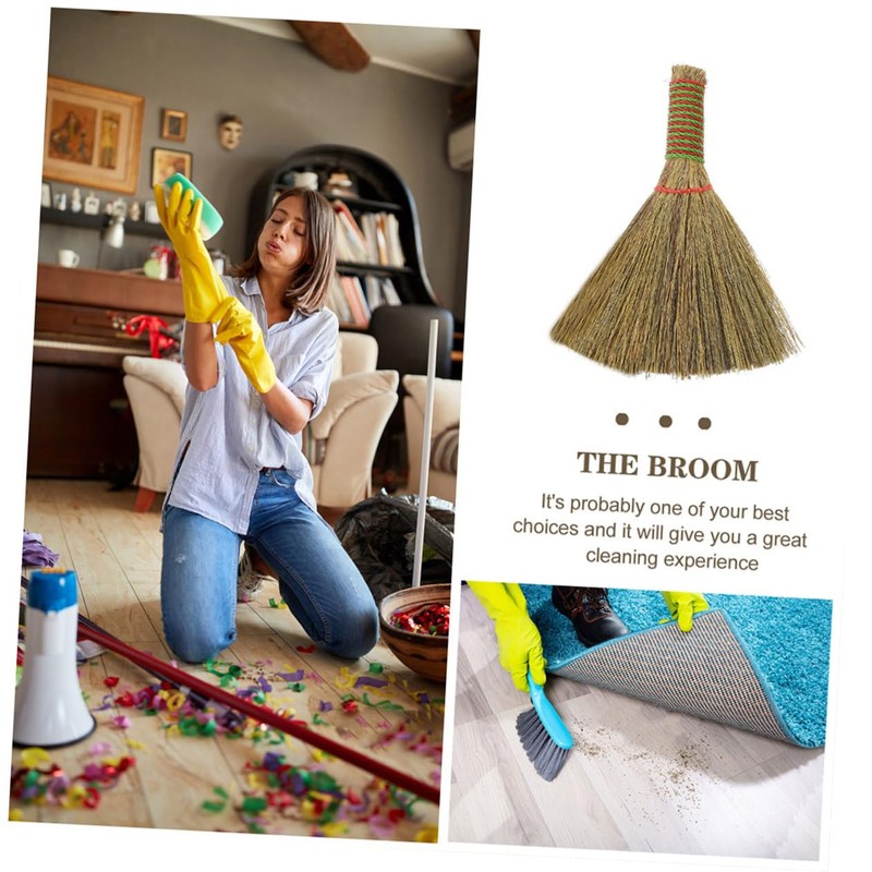 ULTECHNOVO 3pcs Small Desktop Broom Manual Short Handle Whisk Brush
