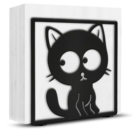 Wigag Cat Napkin Holder for Table Countertops, Matte Black Decorative Standing Napkin Dispenser for Kitchen Dining Outdoor, Farmhouse Metal Paper Cocktail Napkin Storage Holder