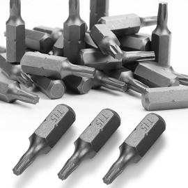 SWTYExt T15 Bit, 30 Pieces Torx Bit 25 mm Replacement Bits Torx Chrome Vanadium Steel Torx T15 Torx Bit Set Bit Set for Screwdriver Bits