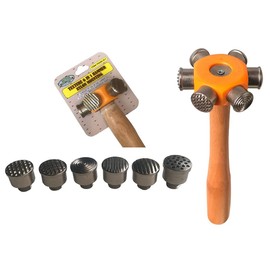 BENCH WIZARD 6-In-1 Steel Head Texturing Hammer | 10" (25.4 cm) Length | 6 Unique Patterns | Ergonomic Handle | Perfect for Artisans & Jewelry Makers