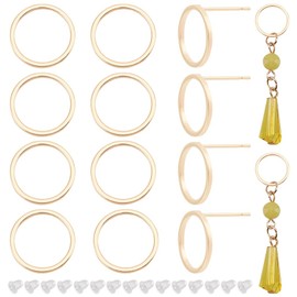 BENECREAT 20PCS 18K Real Gold Plated Simple Circle Earring Studs Minimalist Geometry Earring Posts for Valentine's Day, Anniversaries Gifts and Favors