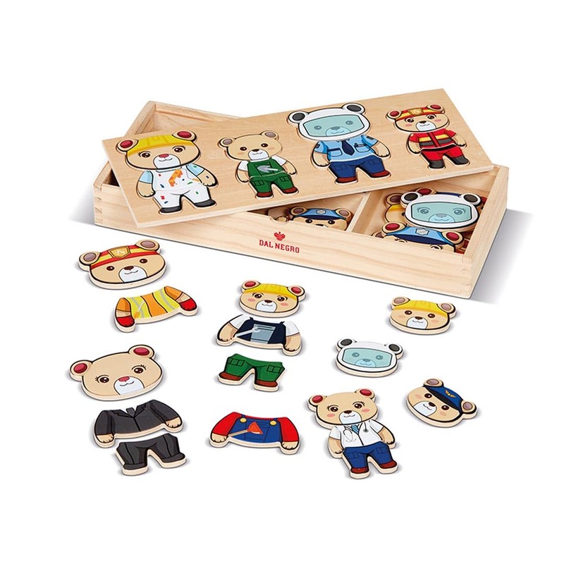 Dal Bears at Work Wooden Educational Toy Suitable for Ages