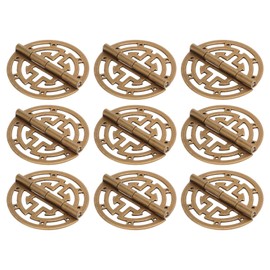 Rankomu 10 Sets Bronze Round Brass Antique Decorative Hinges Hollow Corrosion Resistant Jewelry Box Hinge for Jewelry Cabinets Gift Boxes