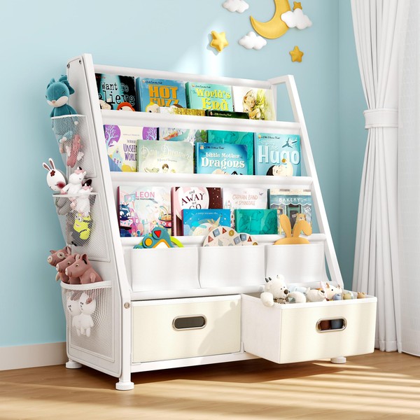 GoTiling Kids Bookshelf and Toy Storage: Sling Book Shelf for