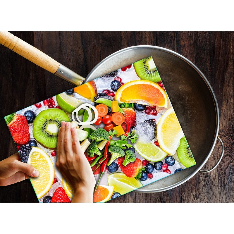 TMK Glass Chopping Board 30 x 22 cm with Fruit