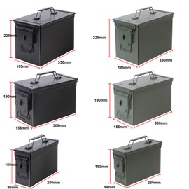 YSKMLOLP RC Car Battery Storage Box, Metal storage box suitable for RC lithium batteries, Fireproof/Waterproof/portable/large capacity battery storage boxes (Black-308 * 156 * 190mm)