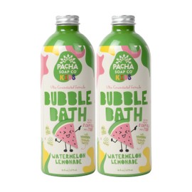 Pacha Soap Co. Kids Bubble Bath, Watermelon Lemonade, 2 Pack - Make Bathtime Fun & Squeaky Clean, Ultra-Concentrated, Foaming, Plant-Based, Vitamin Rich, Non-Toxic, Tear-Free, Recyclable
