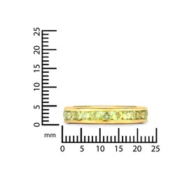 Rafaela Donata Women's Ring 925 Sterling Silver Yellow Gold-Plated 14 Carat with Peridot Green Gemstone Ring Size 3.00 mm, 58, Peridot