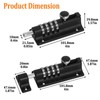 Door Bolt with Combination Lock, Pack of 2, Gate Latch
