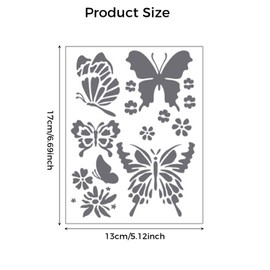 Rnigra 10pcs Stencils for Painting, Mixed Size Butterfly and Flower Stencils for Crafts Reusable, for Scratch Art, Canvas, Wood Wall, Furniture Decoration DIY Craft Making